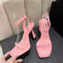 Luxury Square Toe Cross Strap Heels